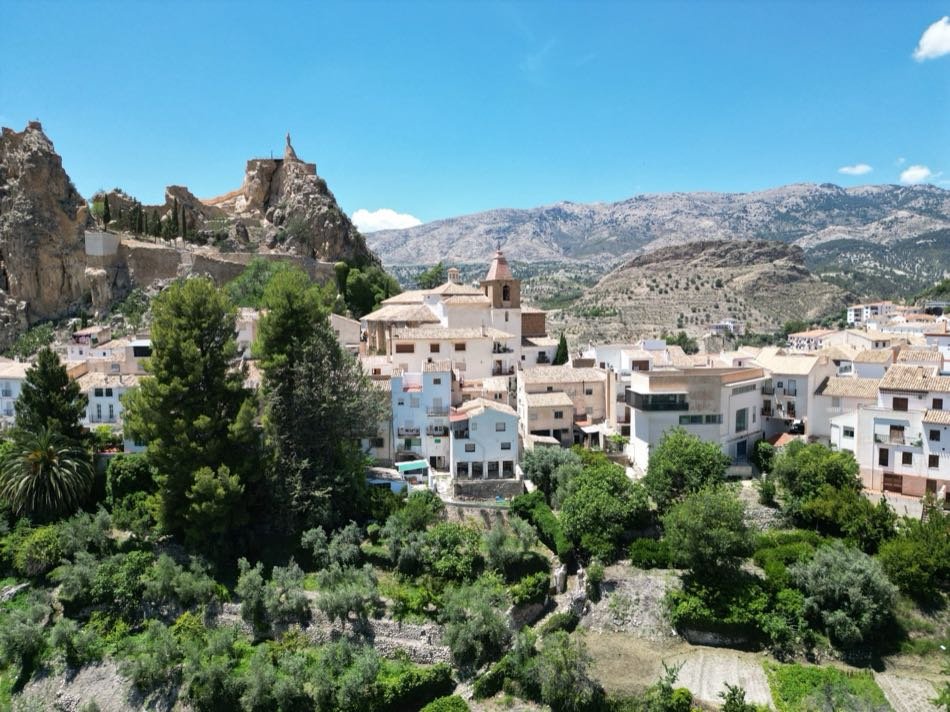 Drone view over the badlands of the Geoparque de Granada