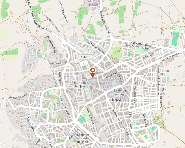 Map showing Pisos Baza in central Baza
