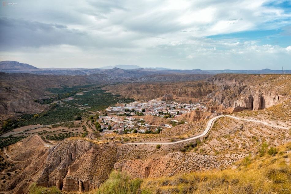 The badlands landscape of the Geoparque de Granada