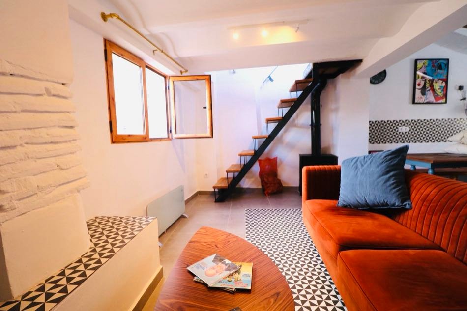 Living room at Villa Baja